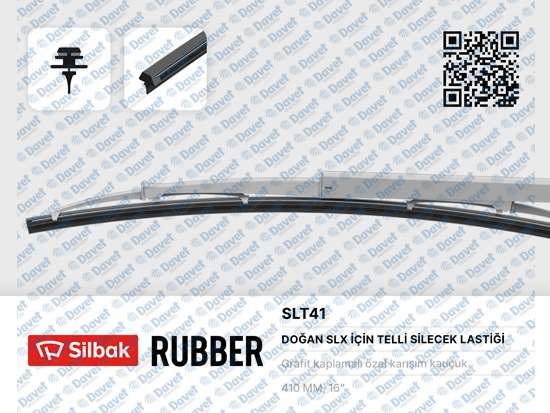 SILBAK SLT41 Silecek Lastigi 410mm Telli Slx